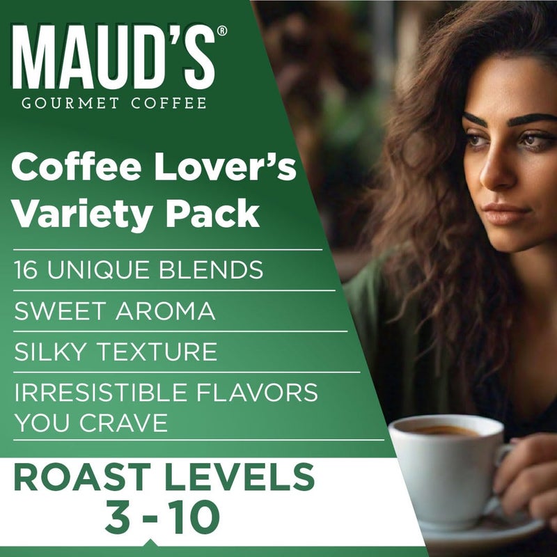 Maud's Coffee Lovers Variety Pack Coffee Pods, 40 ct, 16 Assorted Flavors, Flavored Coffee in Recyclable Single Serve Pods – 100% Arabica Coffee, Compatible with Keurig K Cups Maker - Image 3
